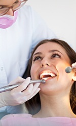 Woman receiving dental care