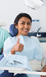 A woman about to receive a dental bridge in Tyler