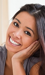 Woman with beautiful white smile