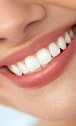 Up-close view of a healthy smile