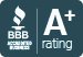 Better Business Bureau A plus rating logo