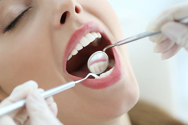 woman having dental checkup