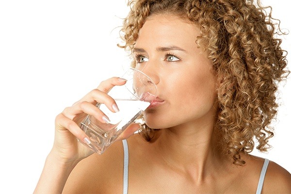 woman drinking water