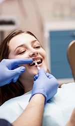 a patient undergoing the veneer process in Studio City