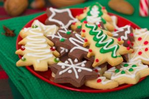 plate of Christmas cookies 